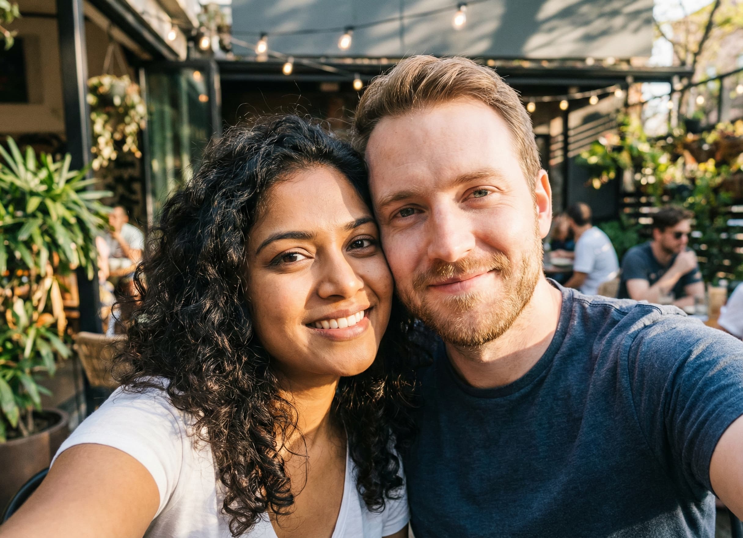 Couples selfie for a personalized anniversary photo puzzle