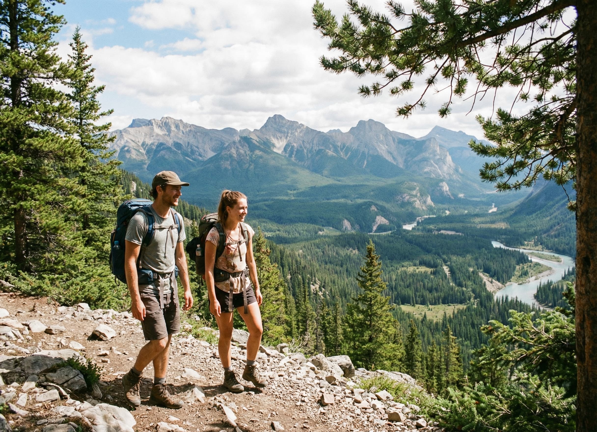 Couple hiking photo suitable for a personalized jigsaw puzzle